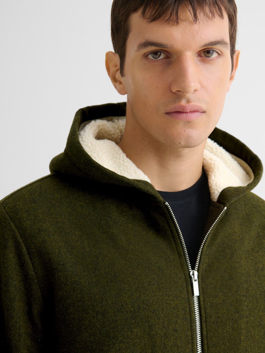 Blouson zippé à capuche en sherpa - DEVRED 1902