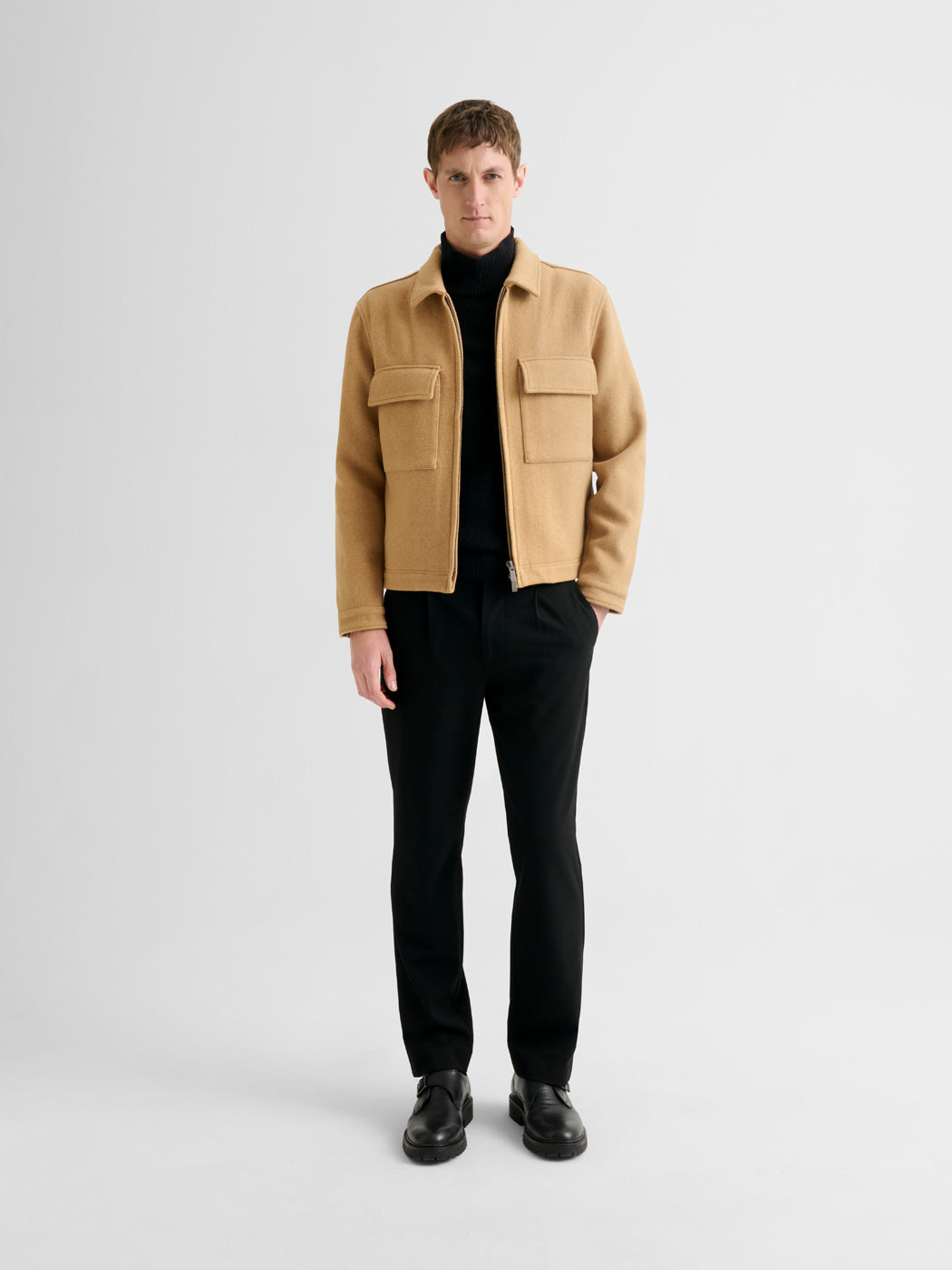 Blouson col chemise effet laine bouillie - DEVRED 1902