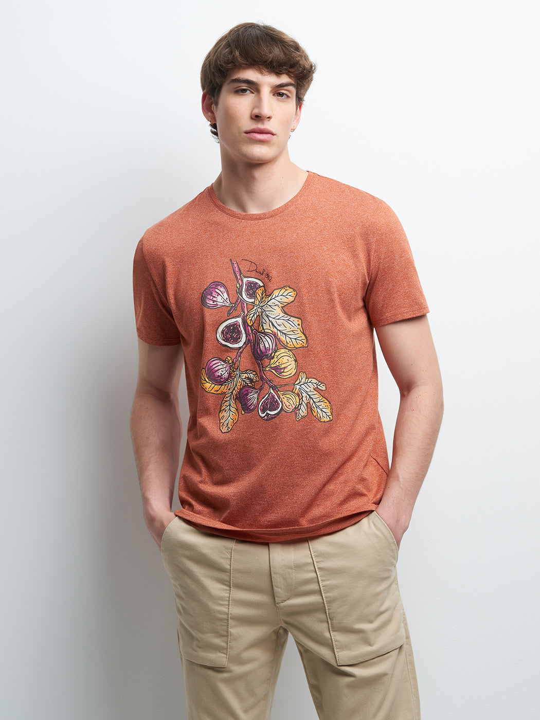 Tee-shirt col rond à motif placé devant - DEVRED 1902