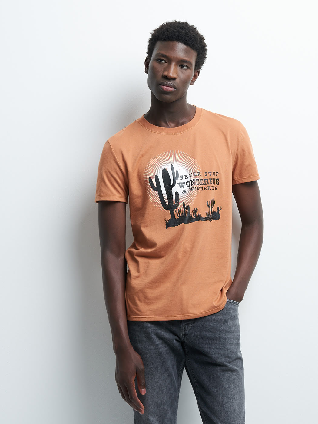 Tee-shirt col rond à motif placé devant - DEVRED 1902