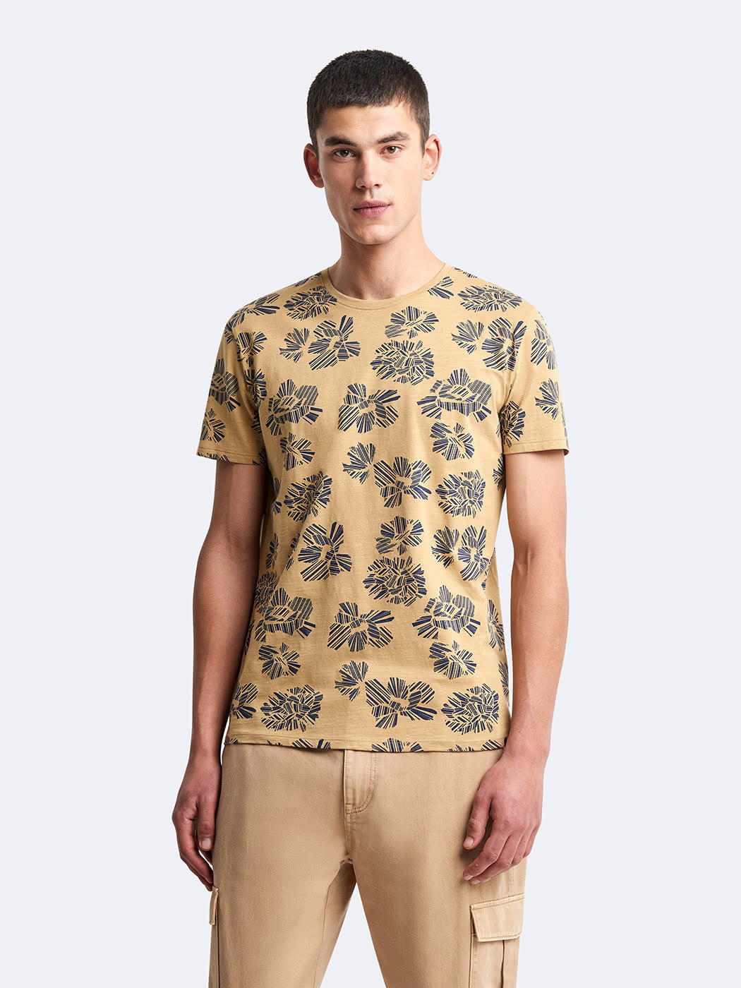 T-shirt col rond en coton fleuri - DEVRED 1902