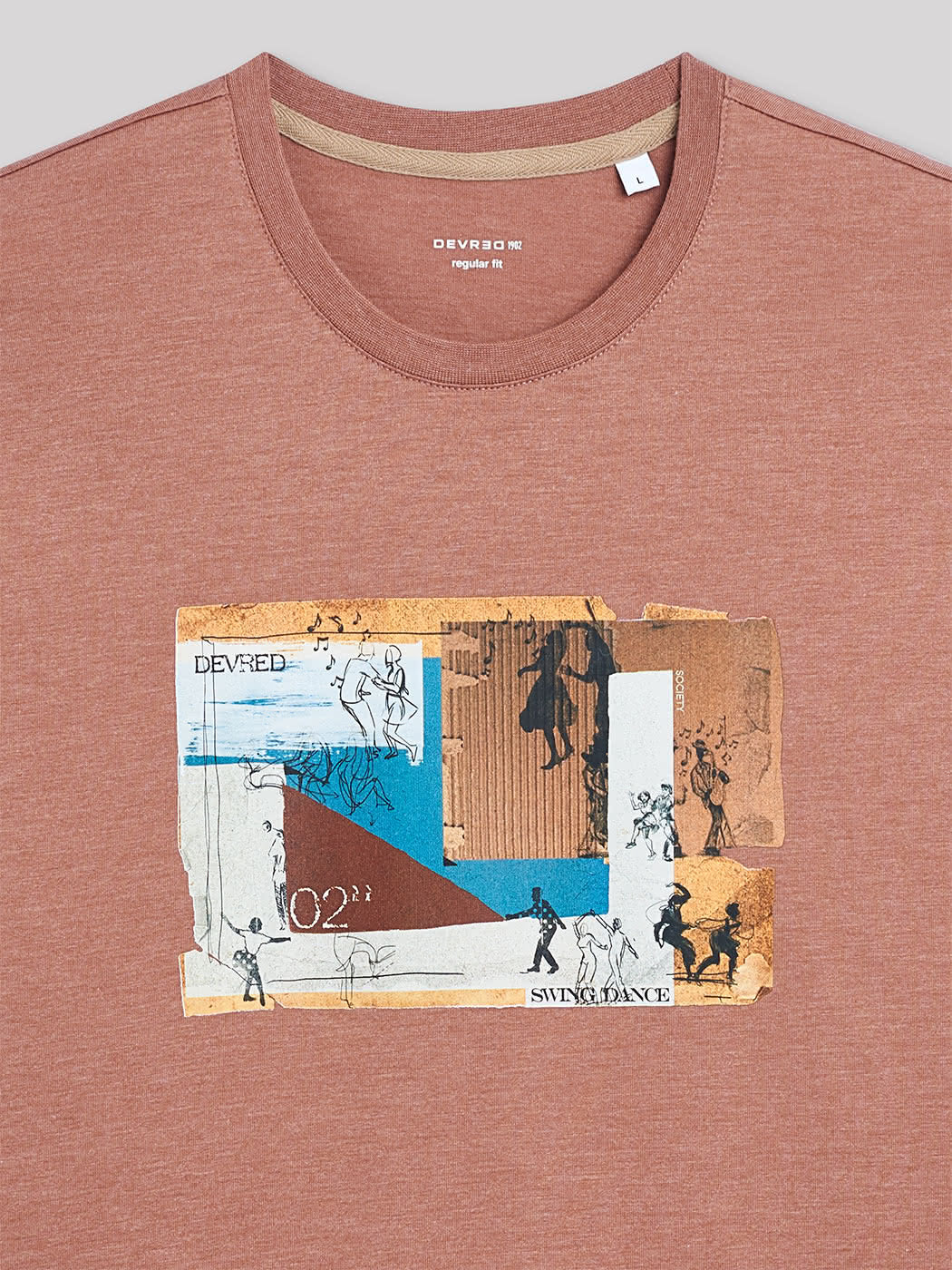 T-shirt col rond en coton à motif - DEVRED 1902