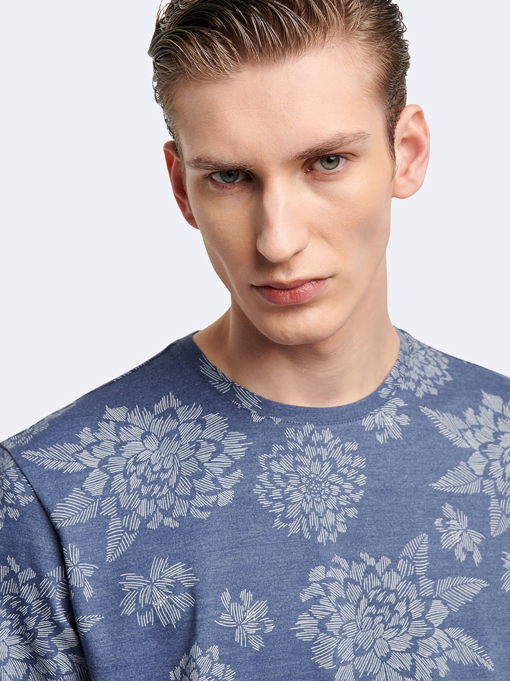 T-shirt col rond en coton fleuri - DEVRED 1902