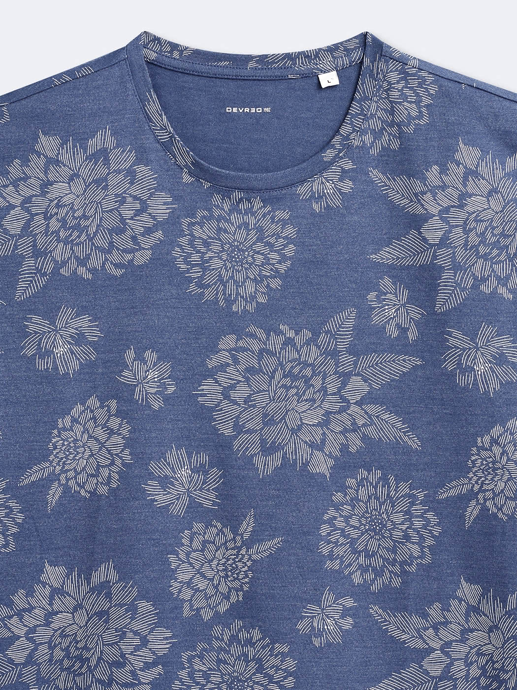 T-shirt col rond en coton fleuri - DEVRED 1902