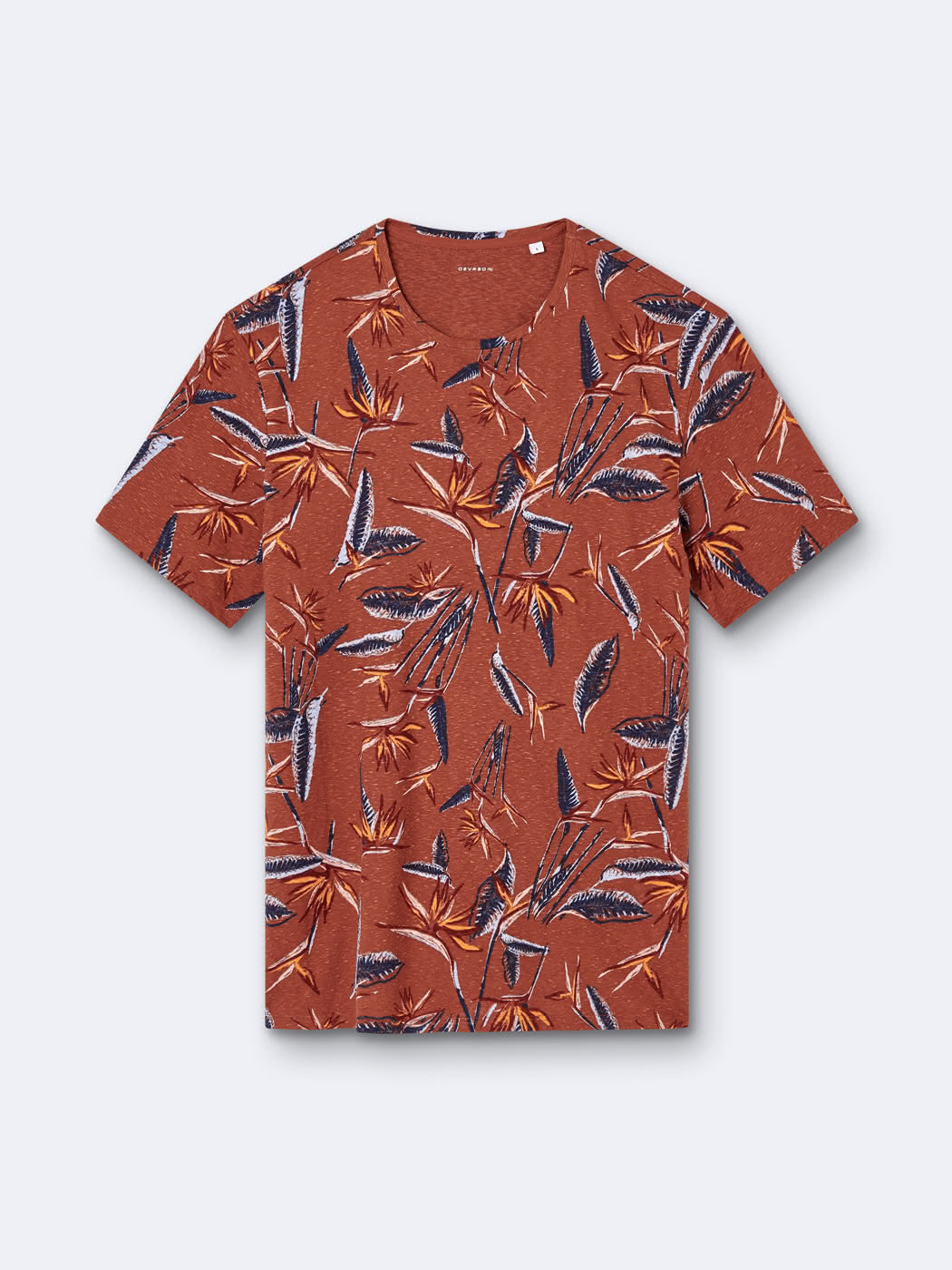T-shirt col rond en coton fleuri - DEVRED 1902