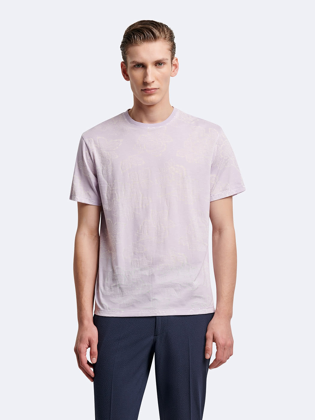 T-shirt col rond en coton fleuri - DEVRED 1902
