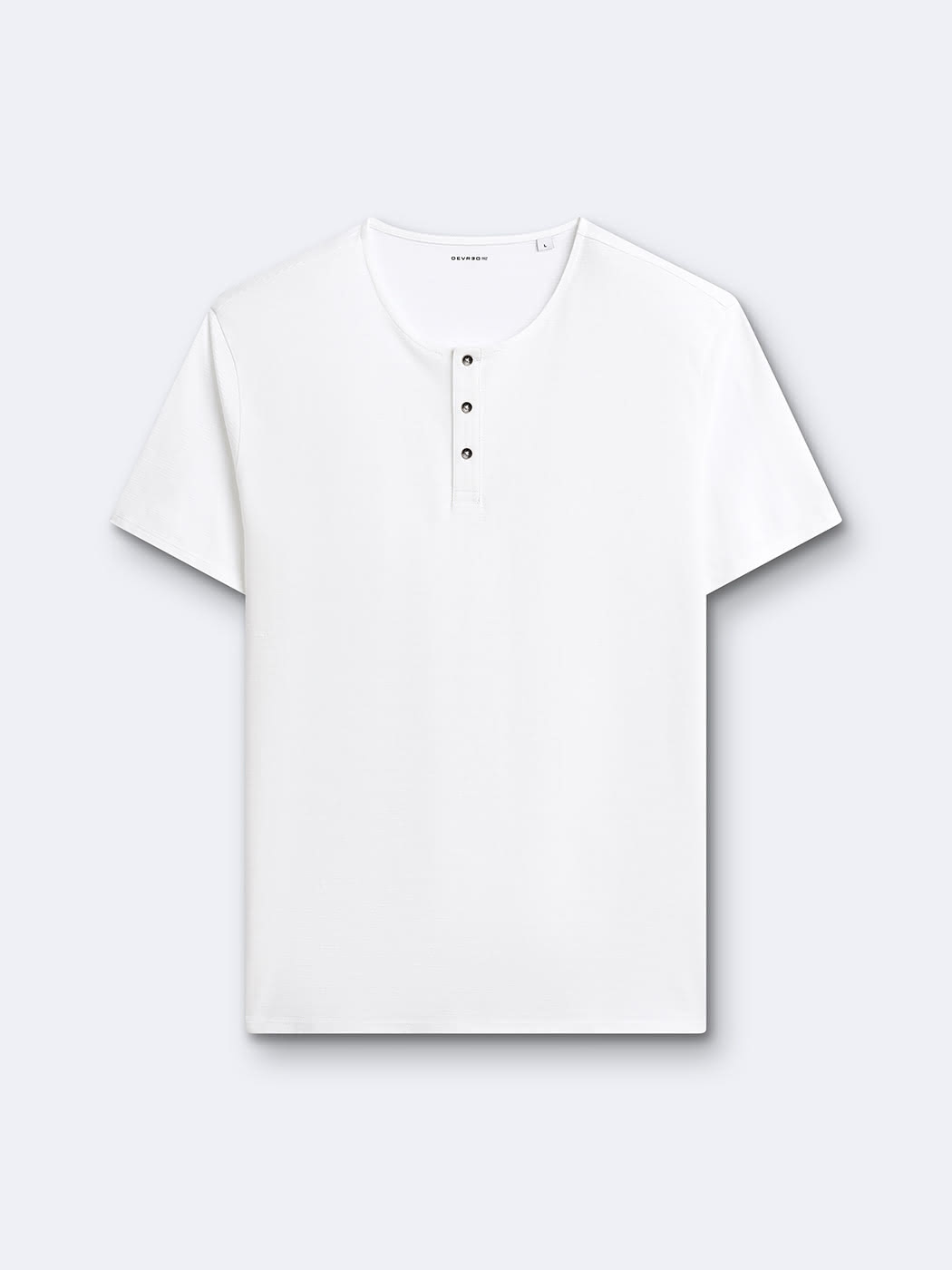 T-shirt col tunisien en coton - DEVRED 1902