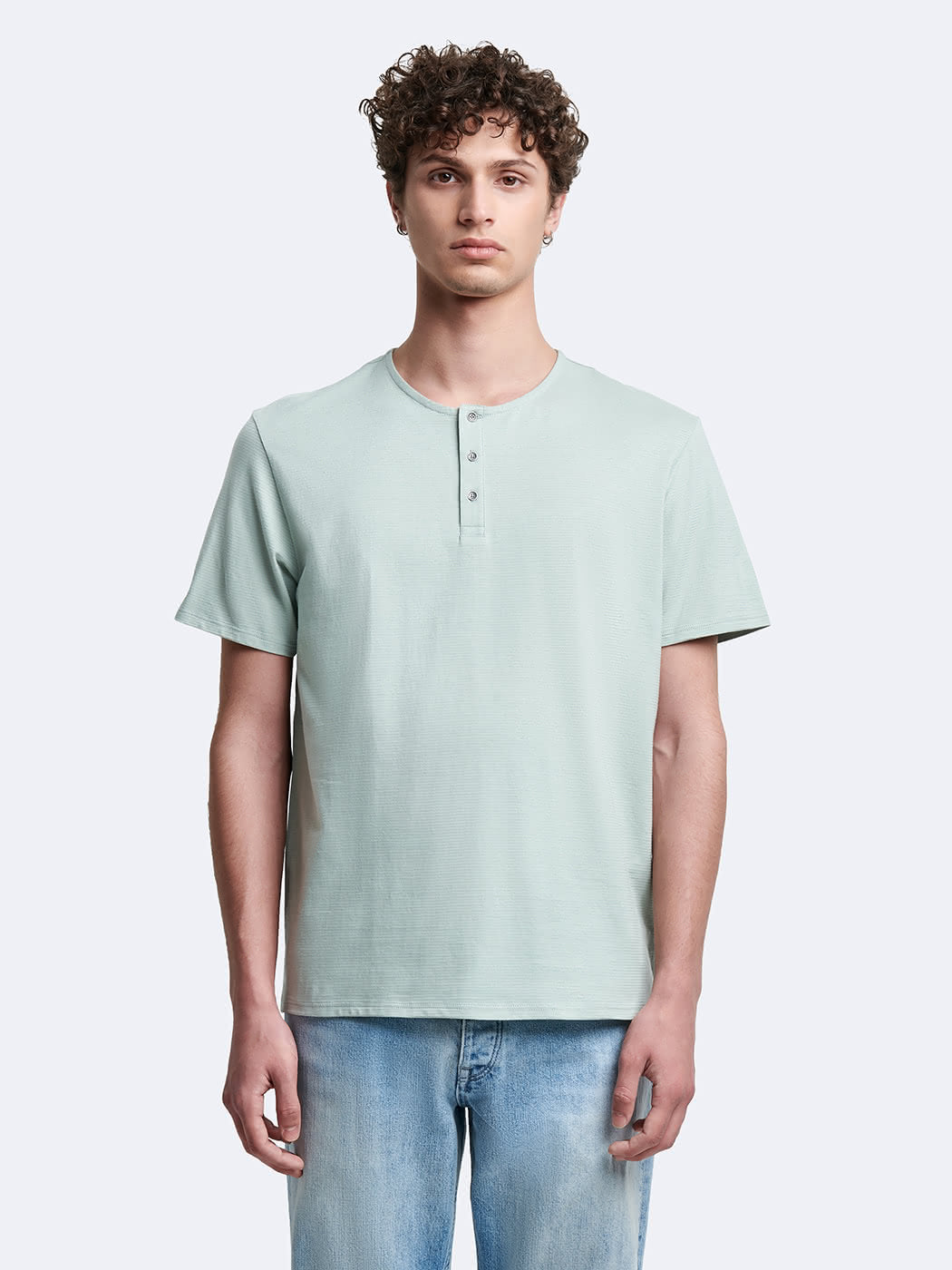 T-shirt col tunisien en coton - DEVRED 1902
