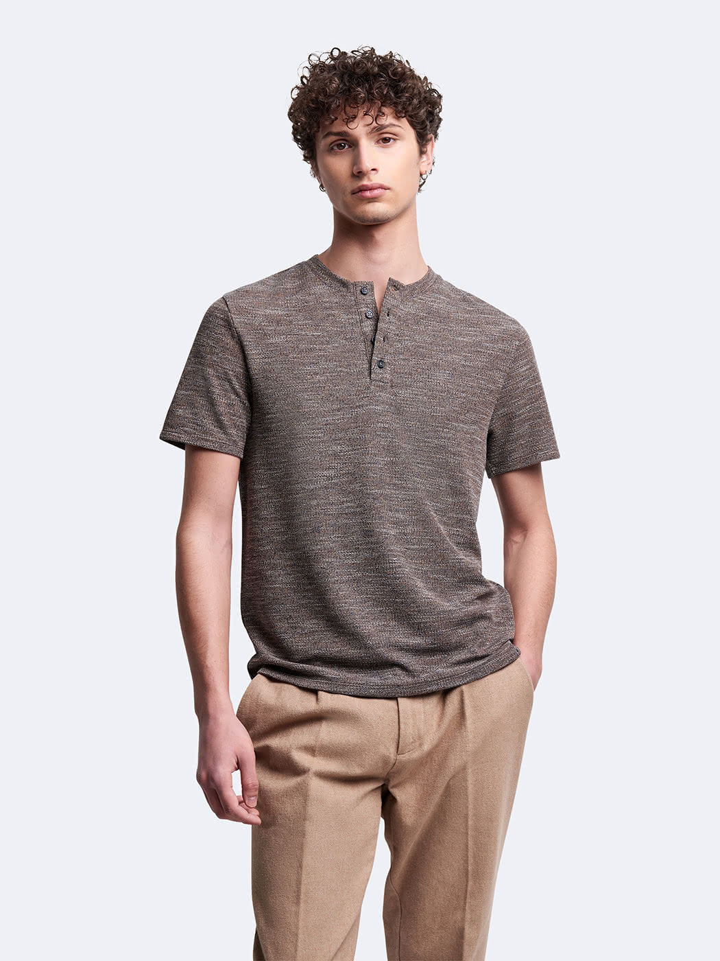 T-shirt en coton col tunisien - DEVRED 1902
