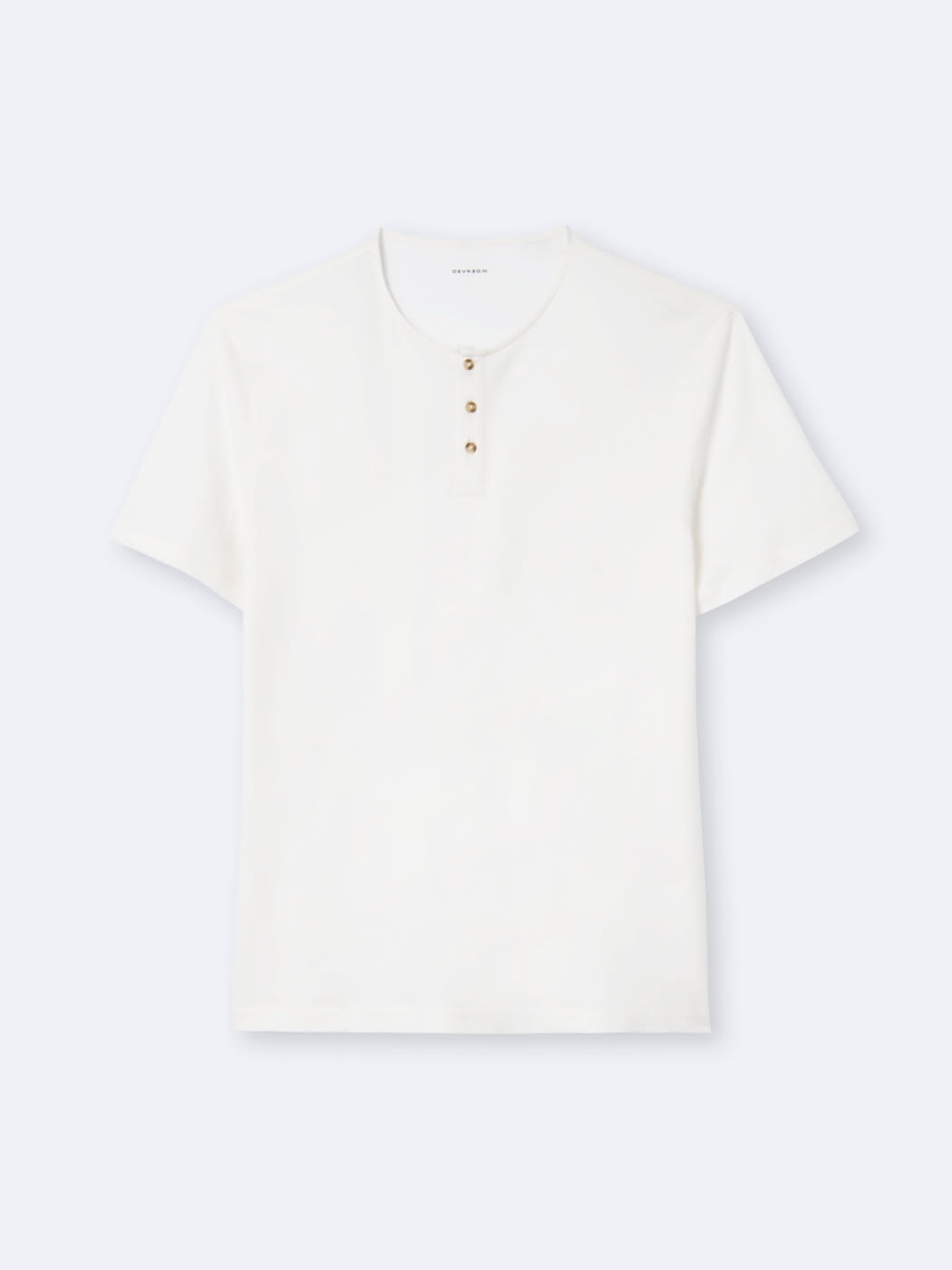 T-shirt col tunisien en coton lin - DEVRED 1902