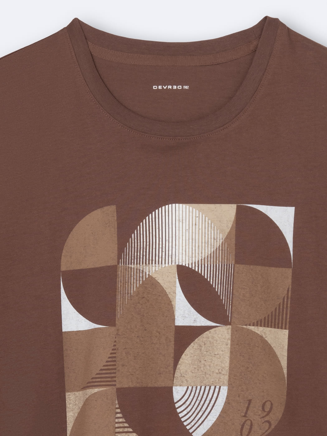 T-shirt col rond en coton à motif - DEVRED 1902