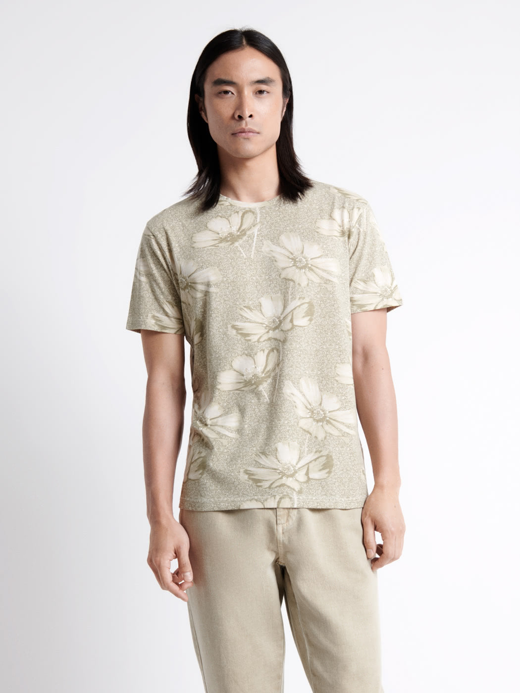 T-shirt col rond en coton fleuri - DEVRED 1902