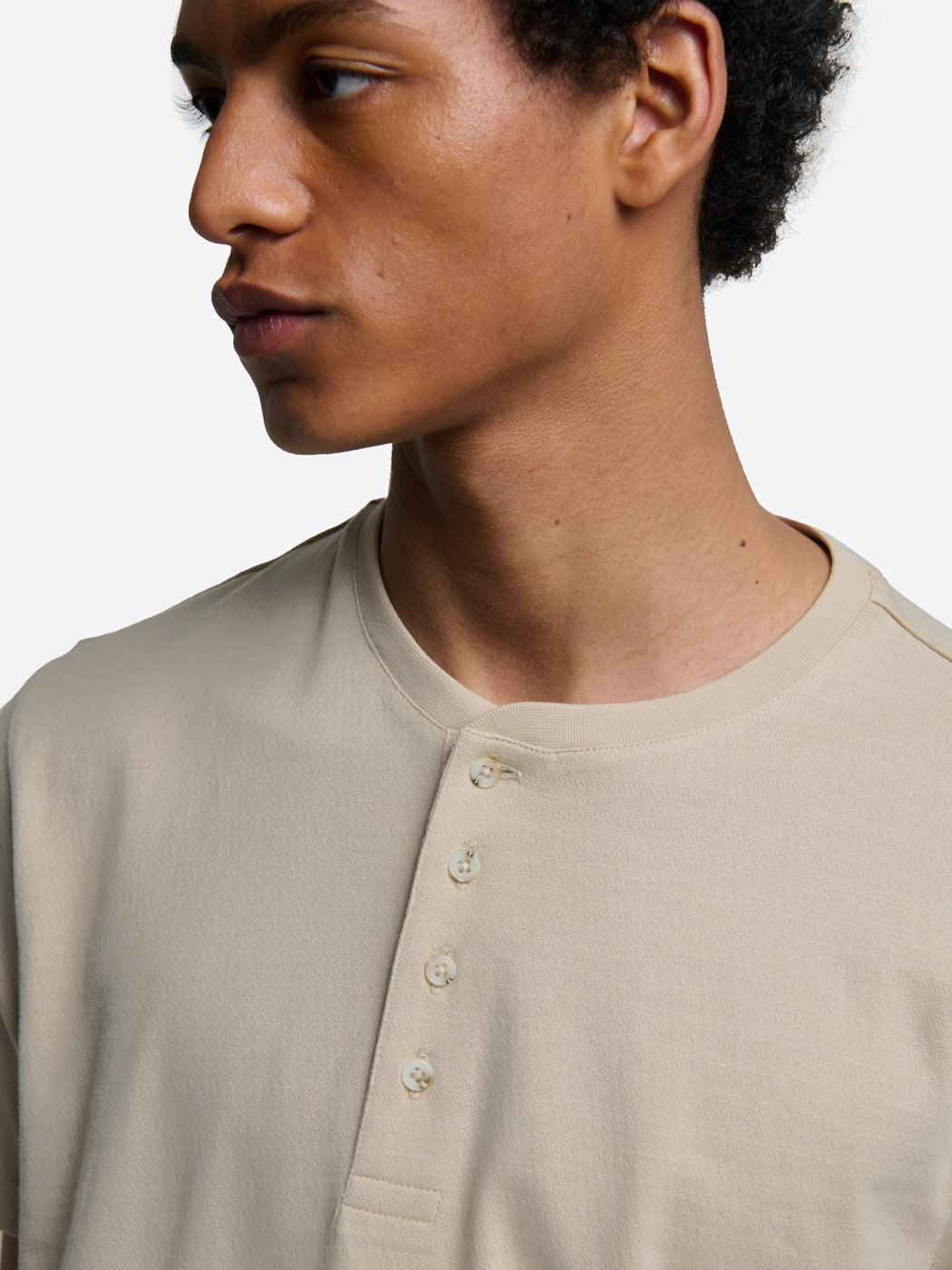 T-shirt col tunisien en coton - DEVRED 1902