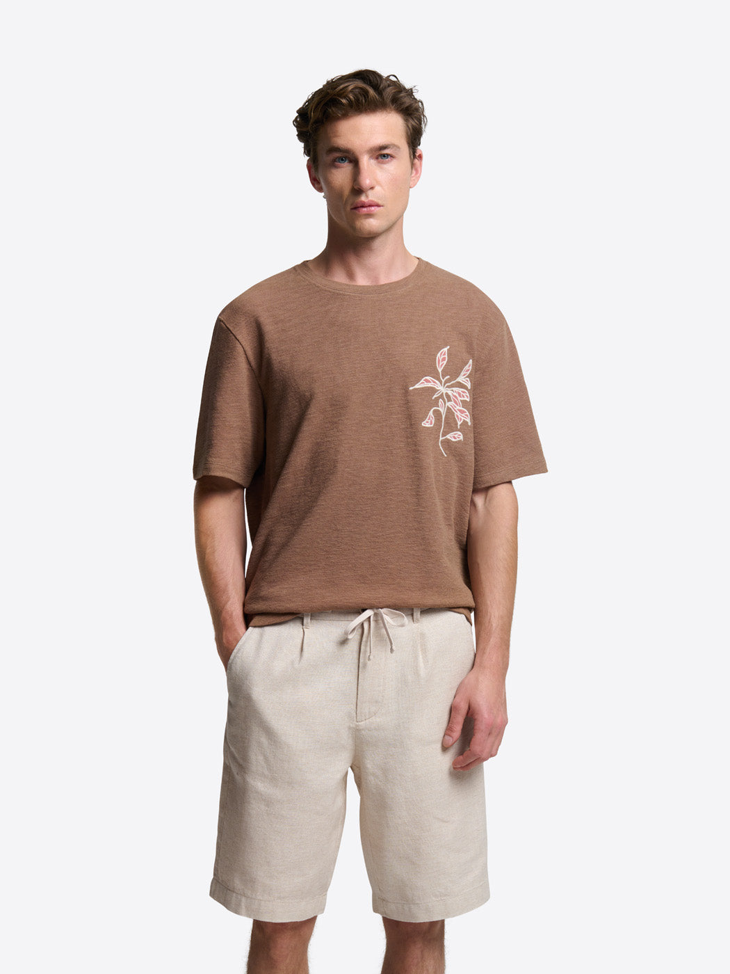 T-shirt col rond brodé en coton - DEVRED 1902
