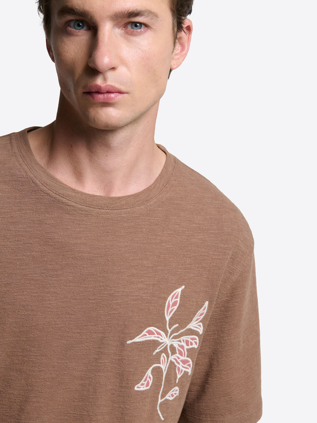 T-shirt col rond brodé en coton - DEVRED 1902