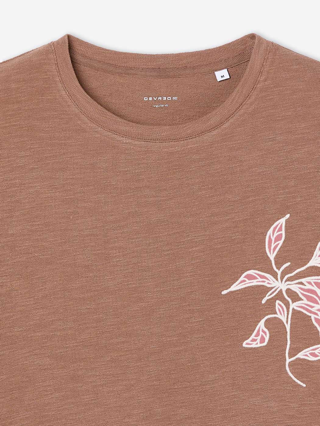T-shirt col rond brodé en coton - DEVRED 1902