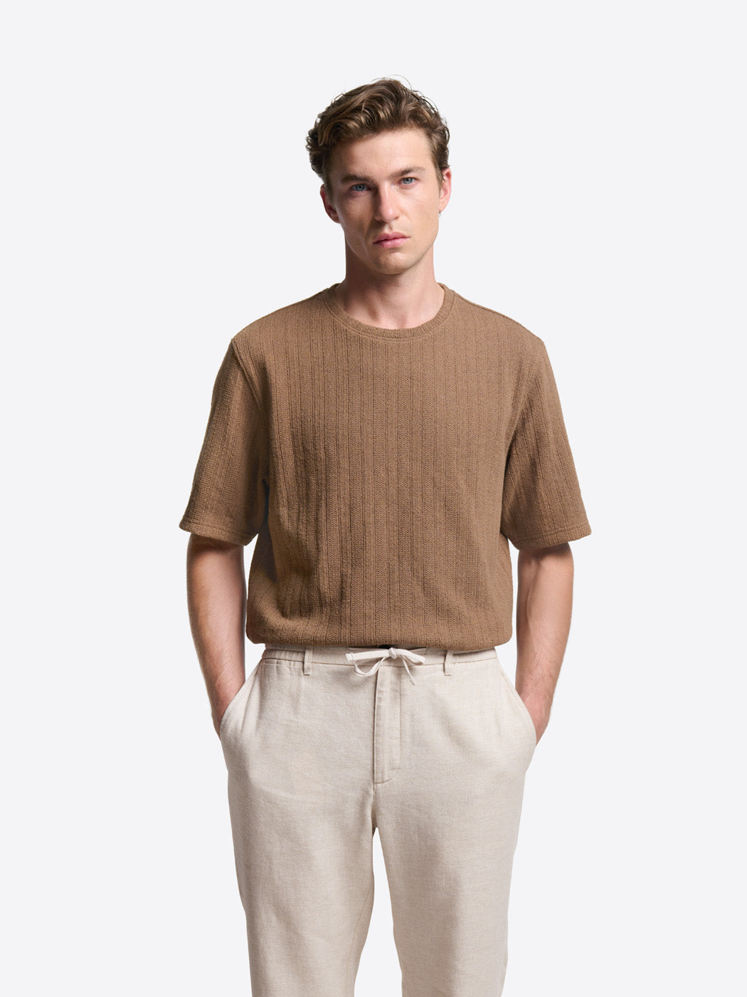 T-shirt col rond effet maille - DEVRED 1902