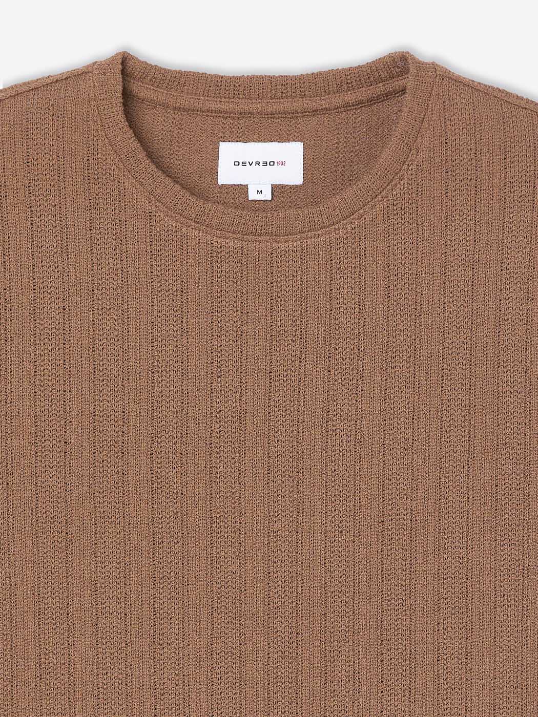 T-shirt col rond effet maille - DEVRED 1902