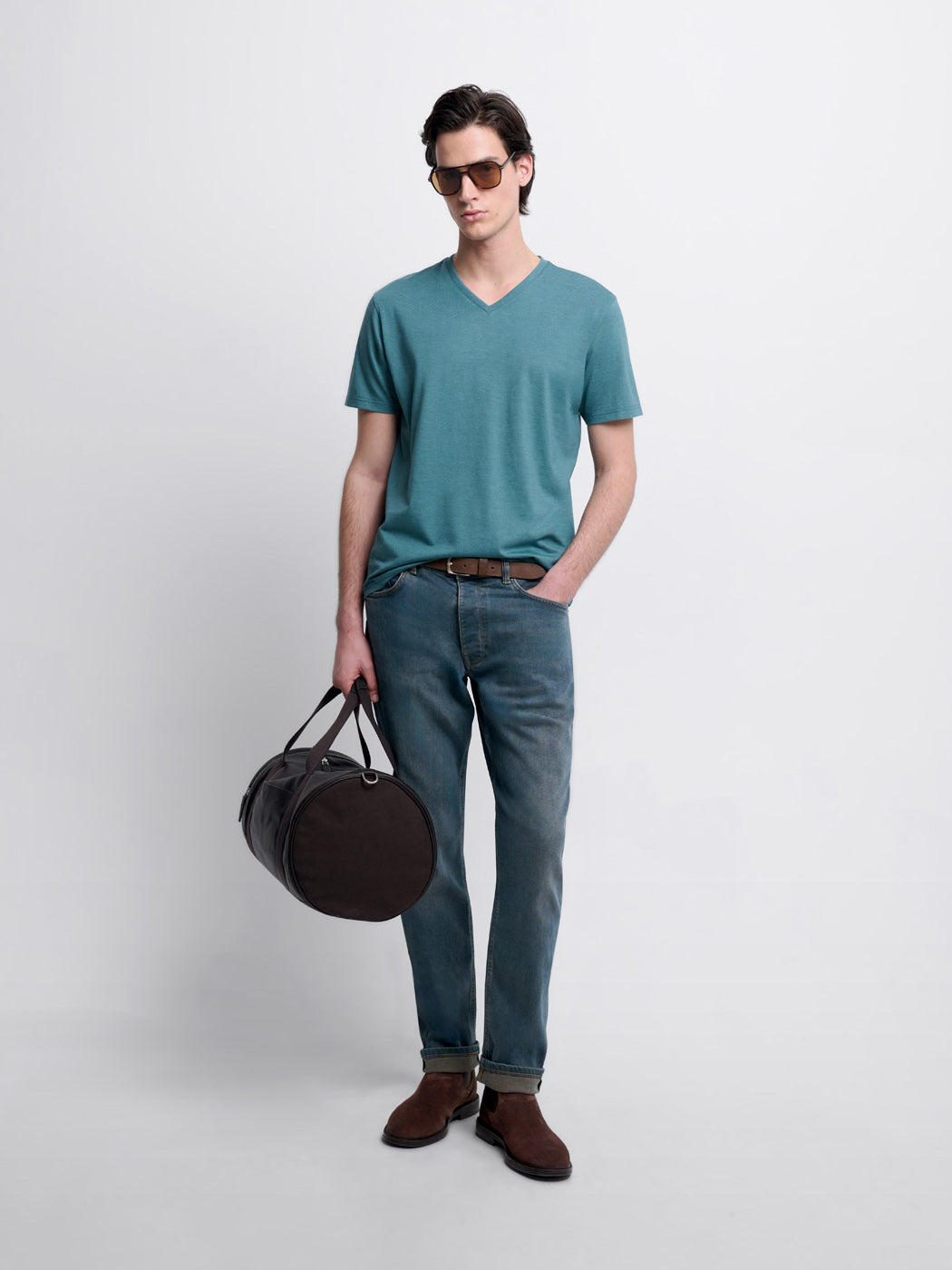 T-shirt col V en coton Supima® - DEVRED 1902