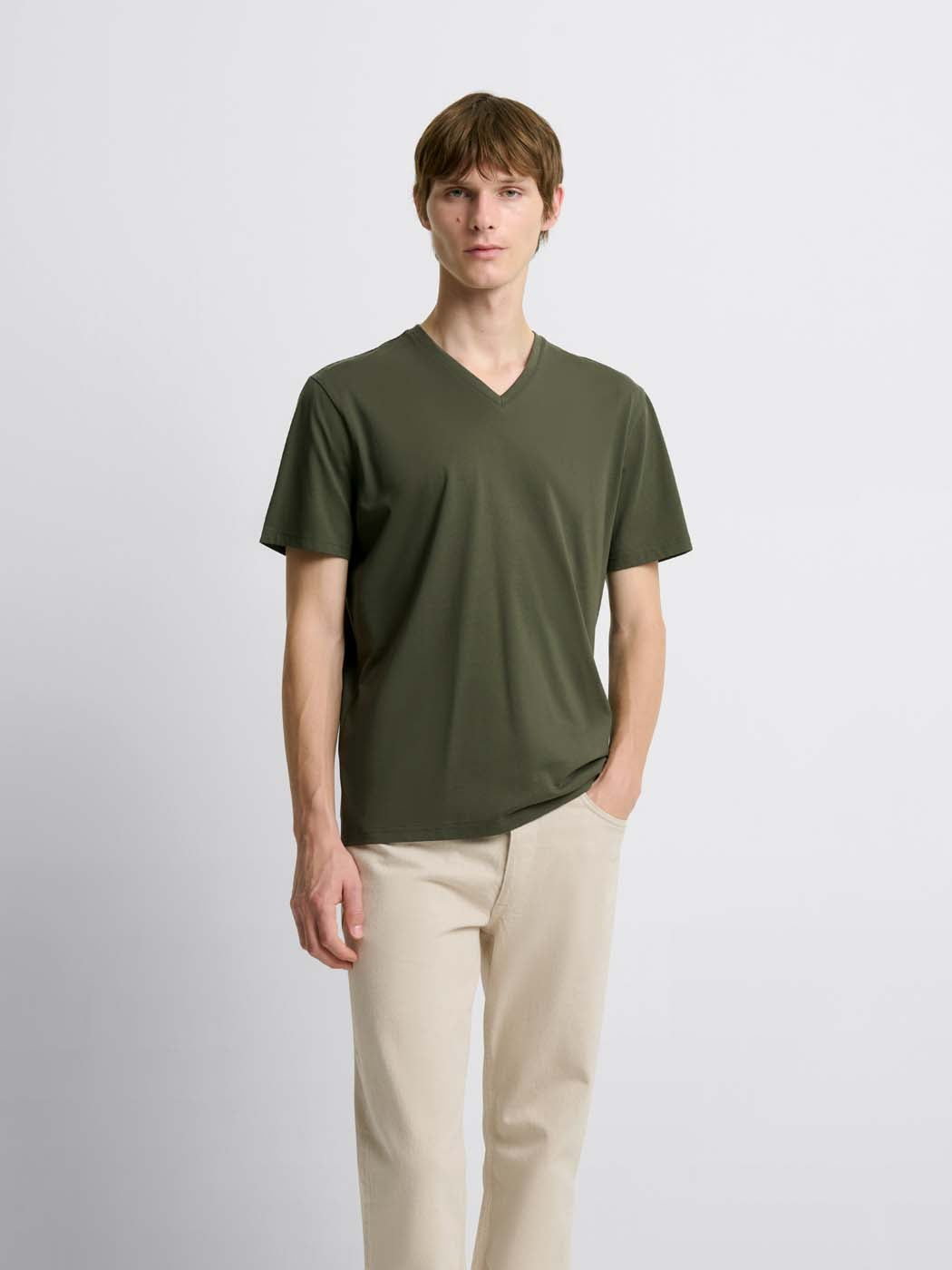 T-shirt col V en coton Supima® - DEVRED 1902
