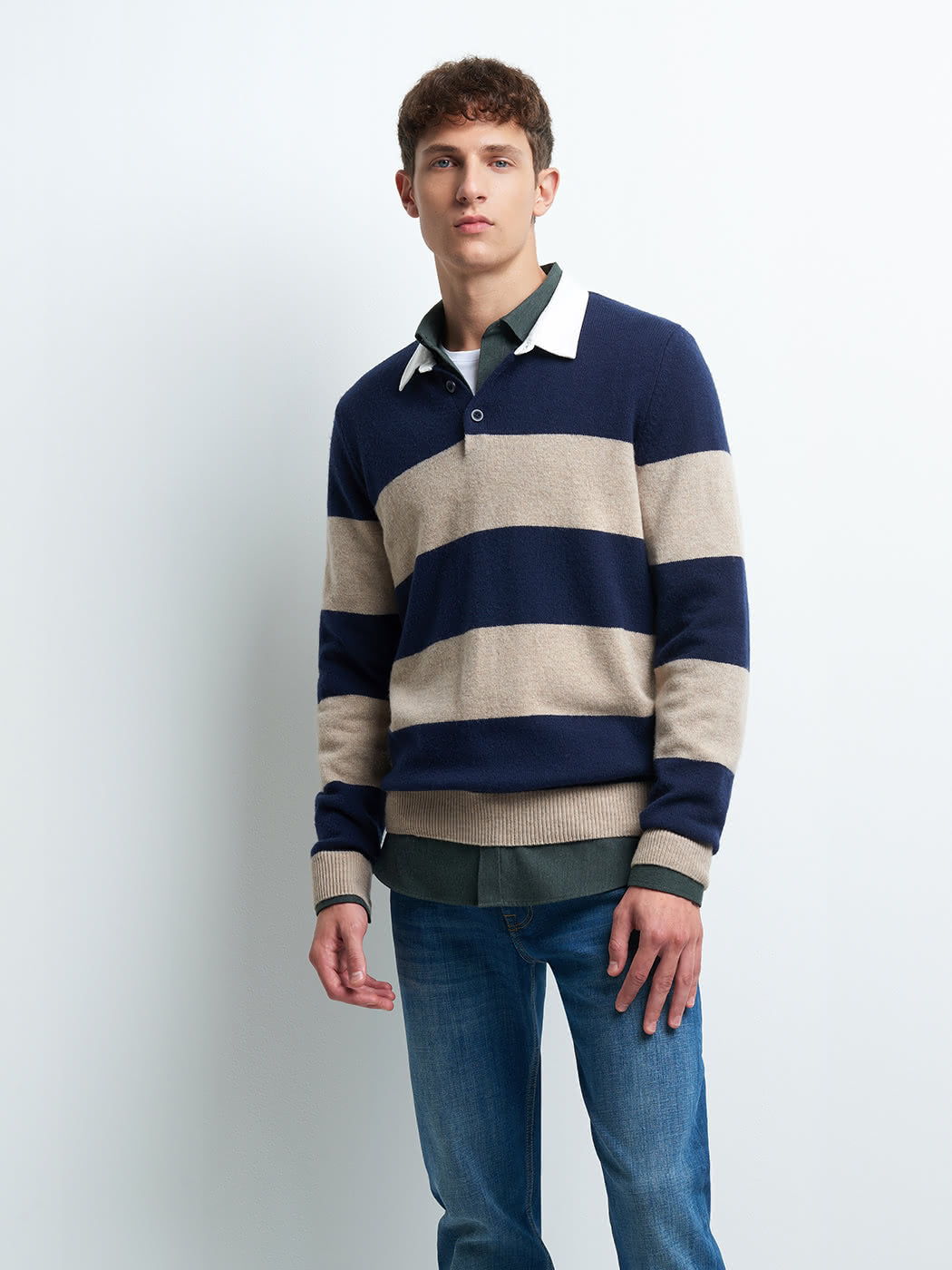 Polo maille col rugby à rayures - DEVRED 1902