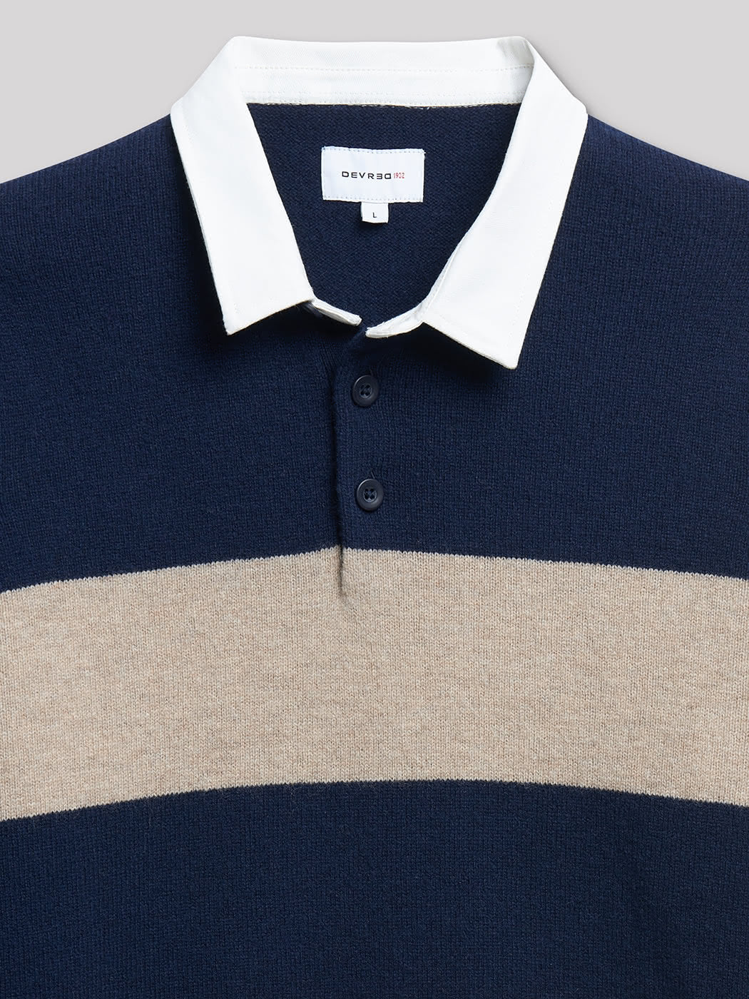 Polo maille col rugby à rayures - DEVRED 1902