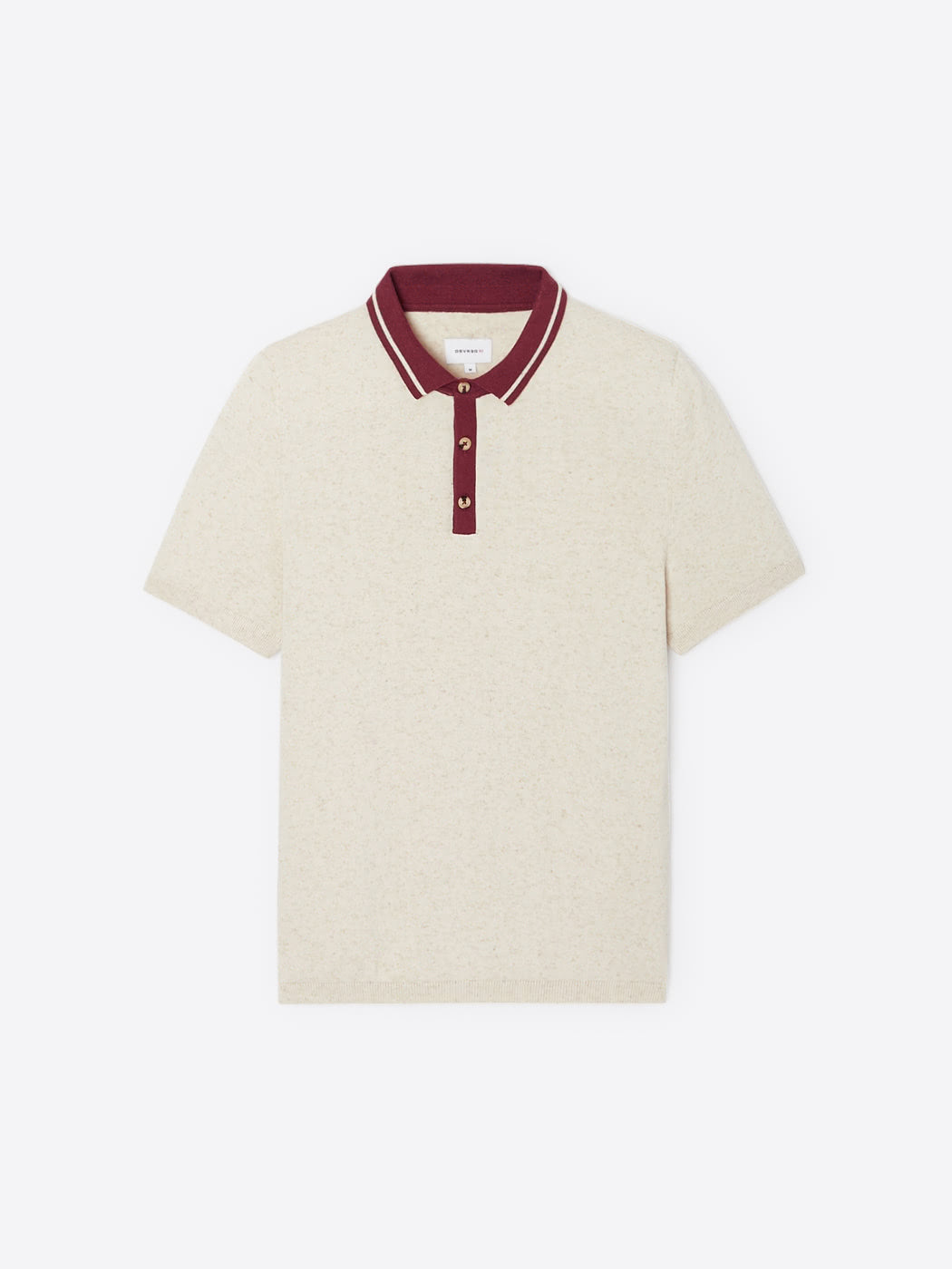 Polo chiné col contrasté en coton - DEVRED 1902
