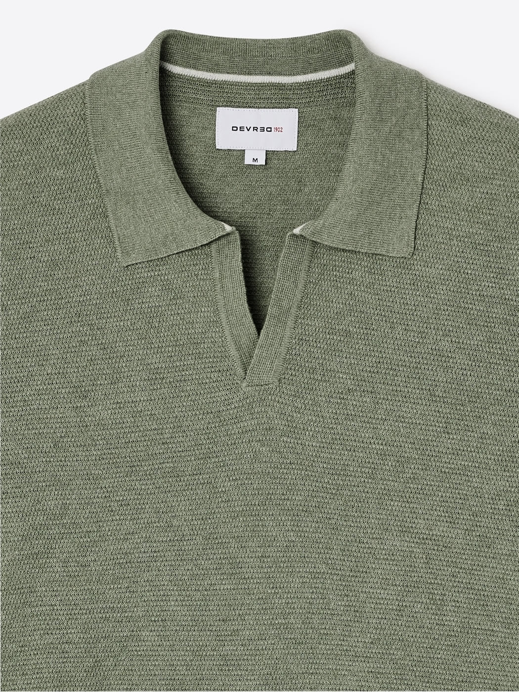 Polo maille col ouvert en coton bio - DEVRED 1902