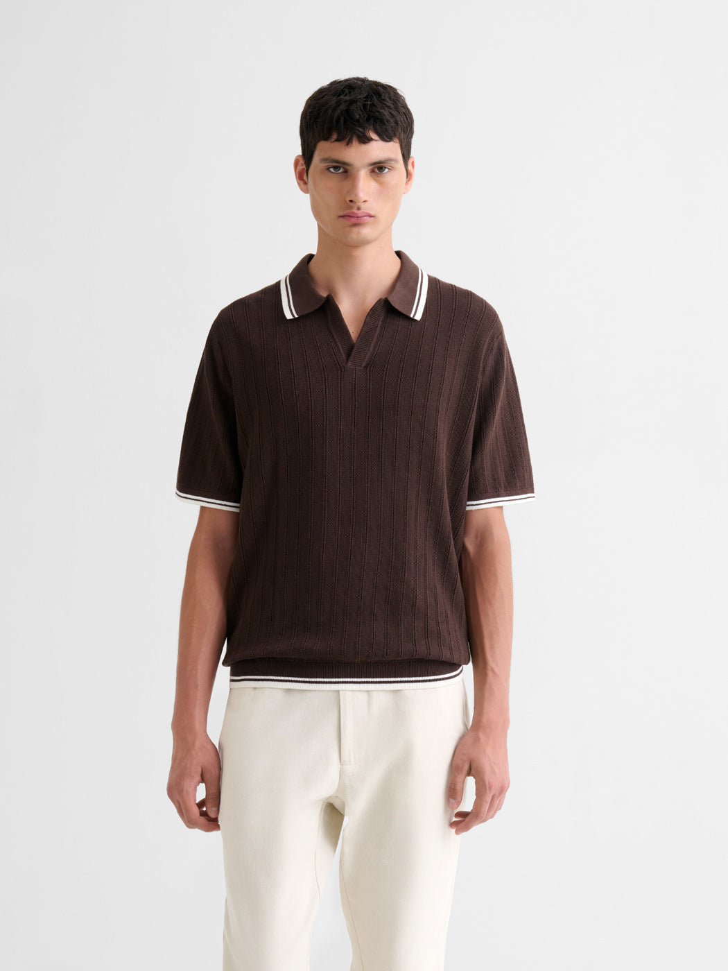 Polo col ouvert en coton biologique - DEVRED 1902