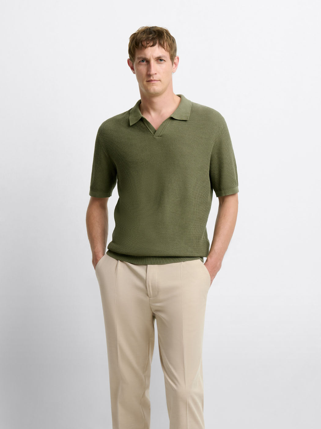 Polo maille col ouvert en coton bio - DEVRED 1902