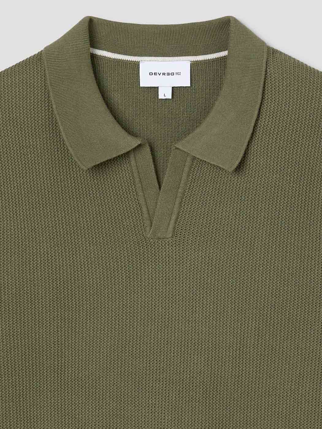 Polo maille col ouvert en coton bio - DEVRED 1902