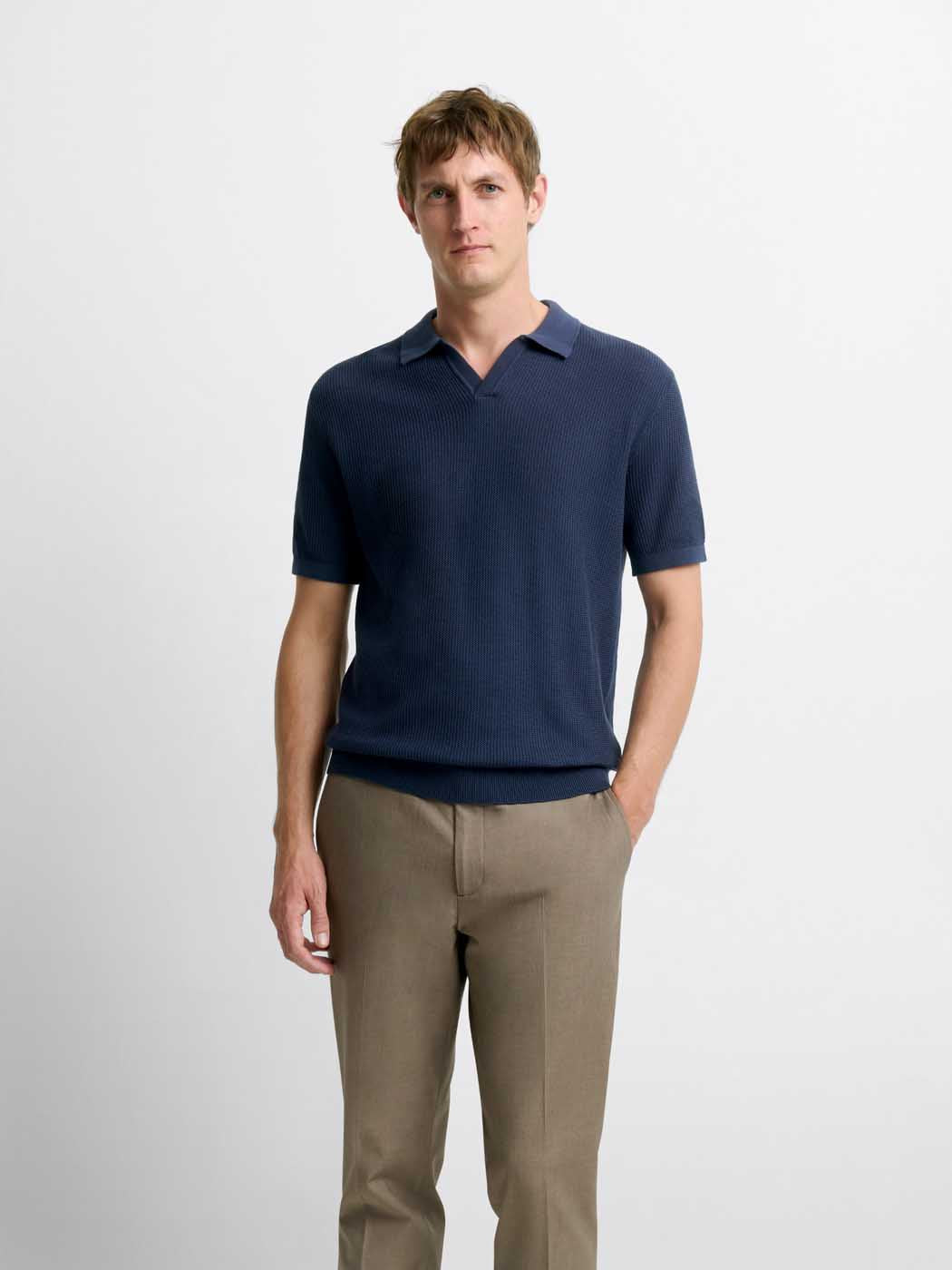 Polo maille col ouvert en coton bio - DEVRED 1902