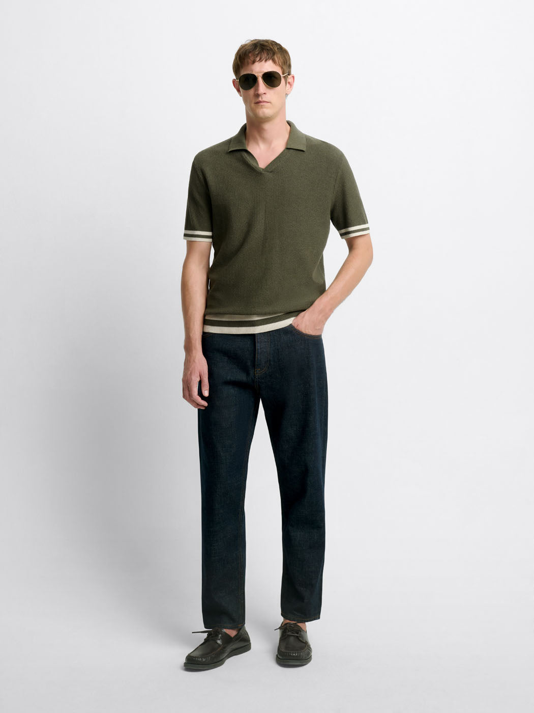 Polo maille col ouvert en coton - DEVRED 1902