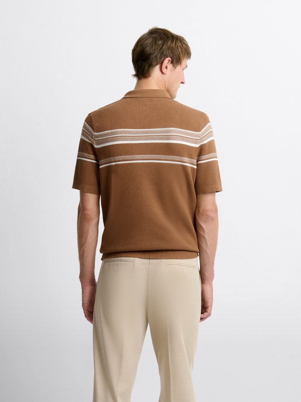 Polo maille col ouvert à rayures - DEVRED 1902