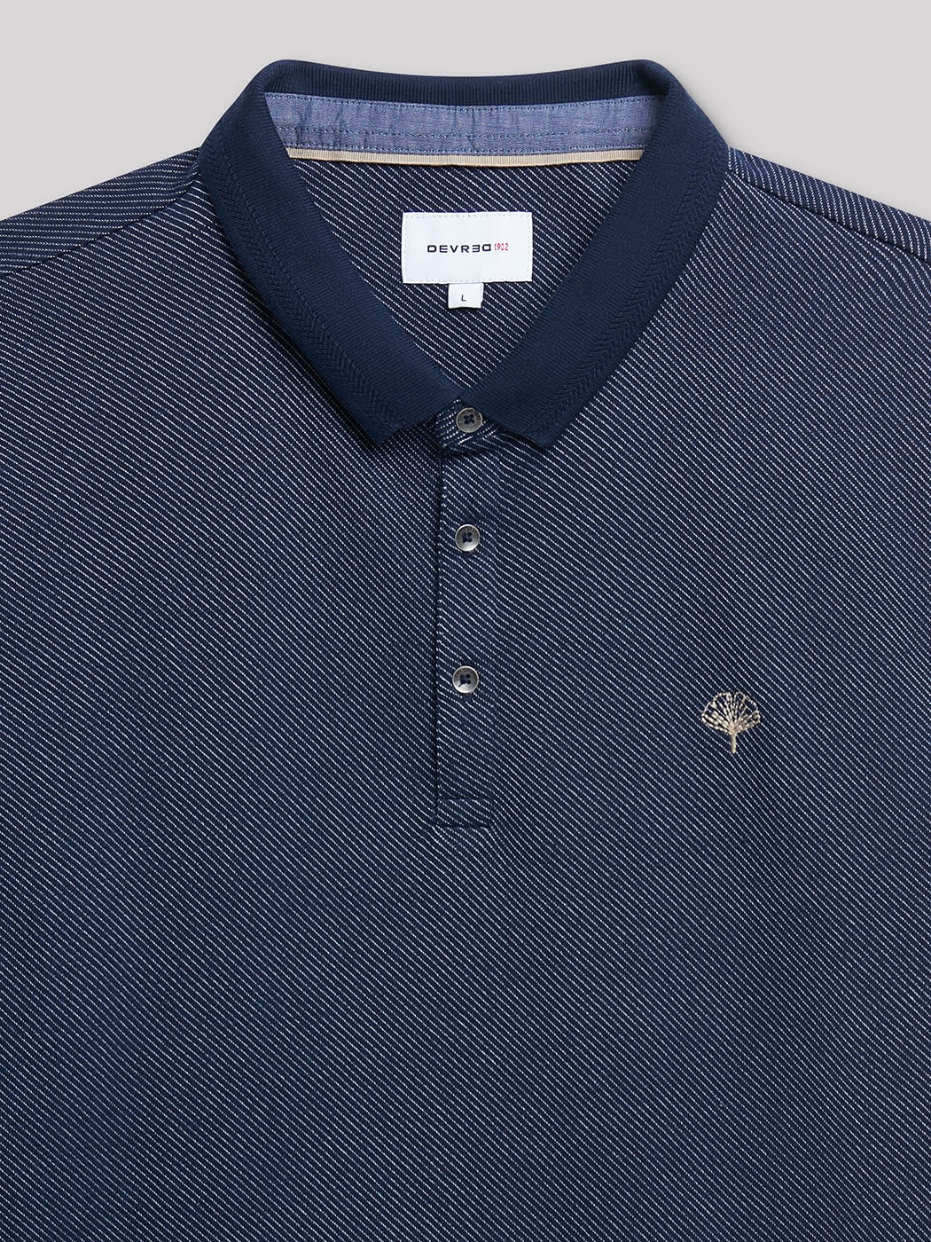 Polo manches longues en coton jacquard - DEVRED 1902