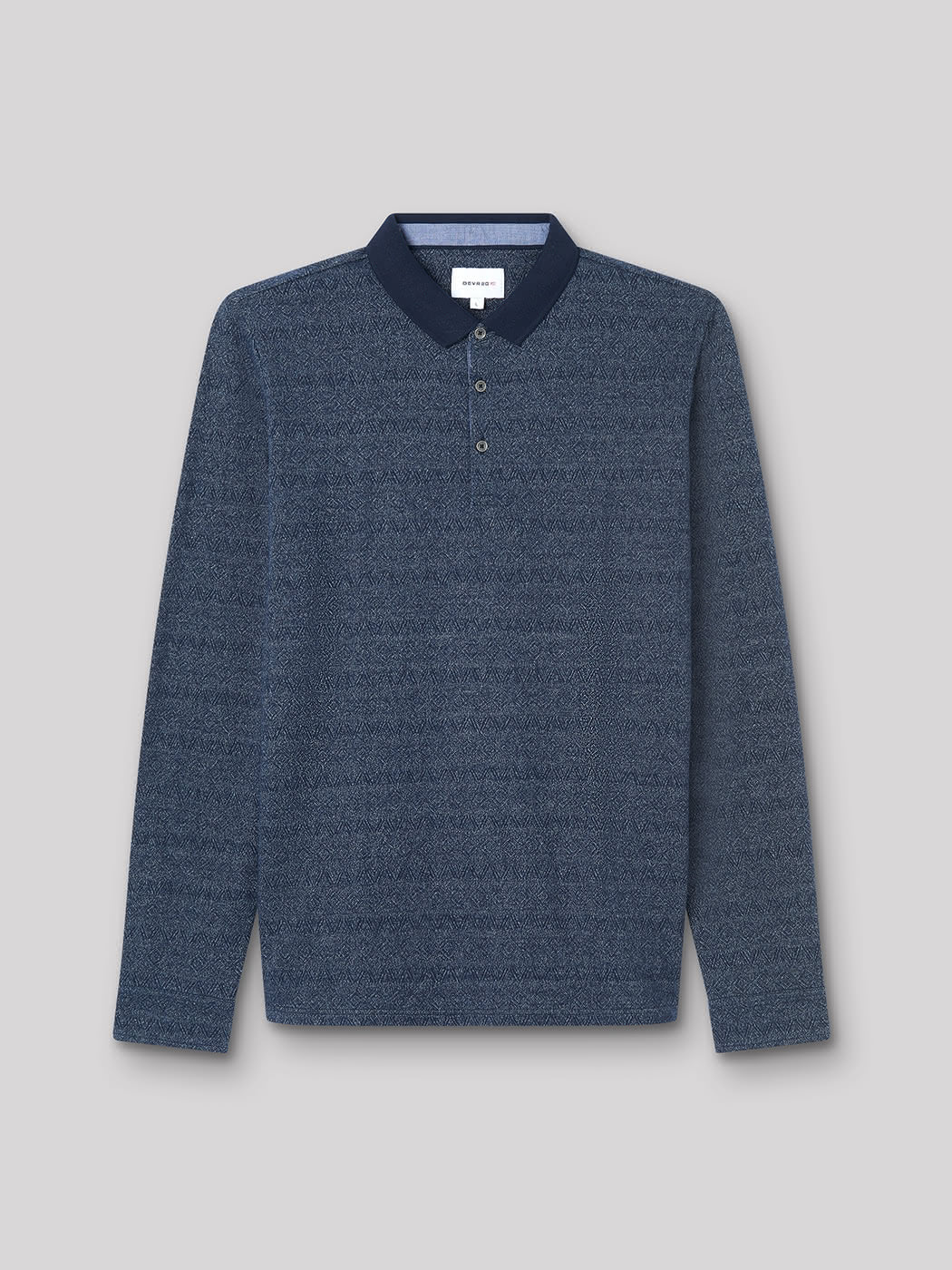 Polo à manches longues jacquard bicolore - DEVRED 1902