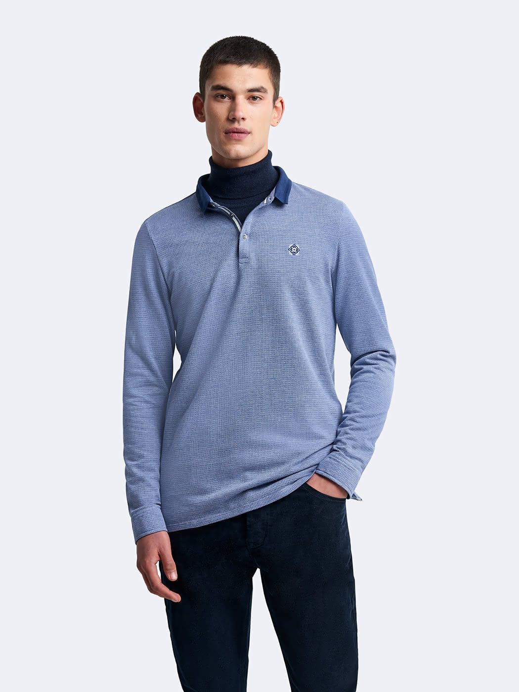 Polo manches longues en coton brodé - DEVRED 1902