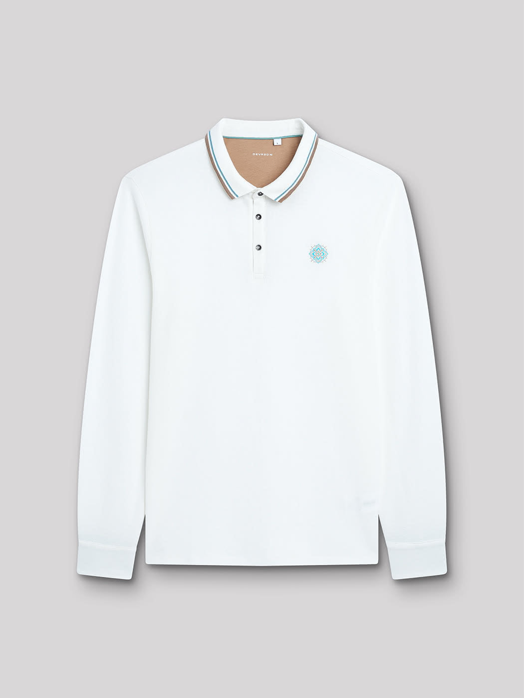 Polo manches longues en coton brodé - DEVRED 1902