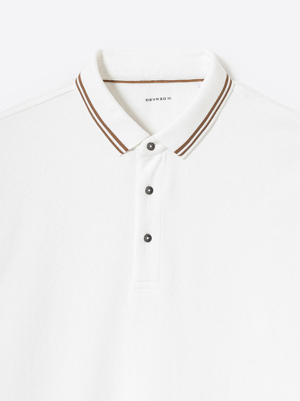 Polo manches longues col rayé en coton - DEVRED 1902