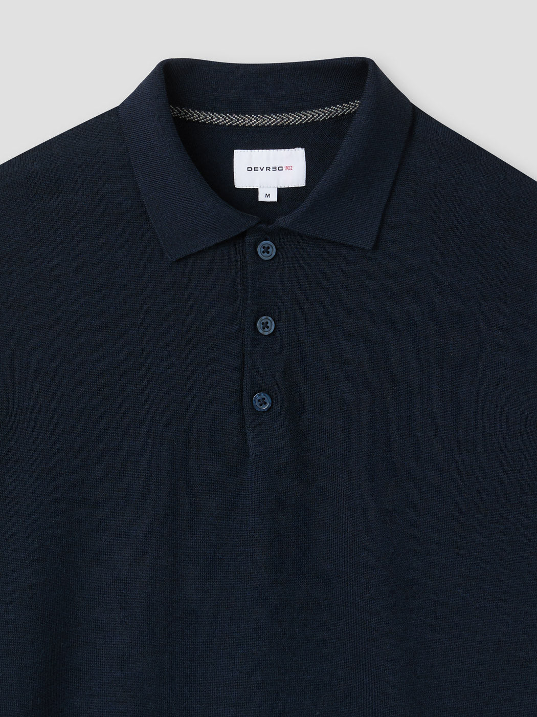Pull col polo boutonné en laine Mérinos - DEVRED 1902
