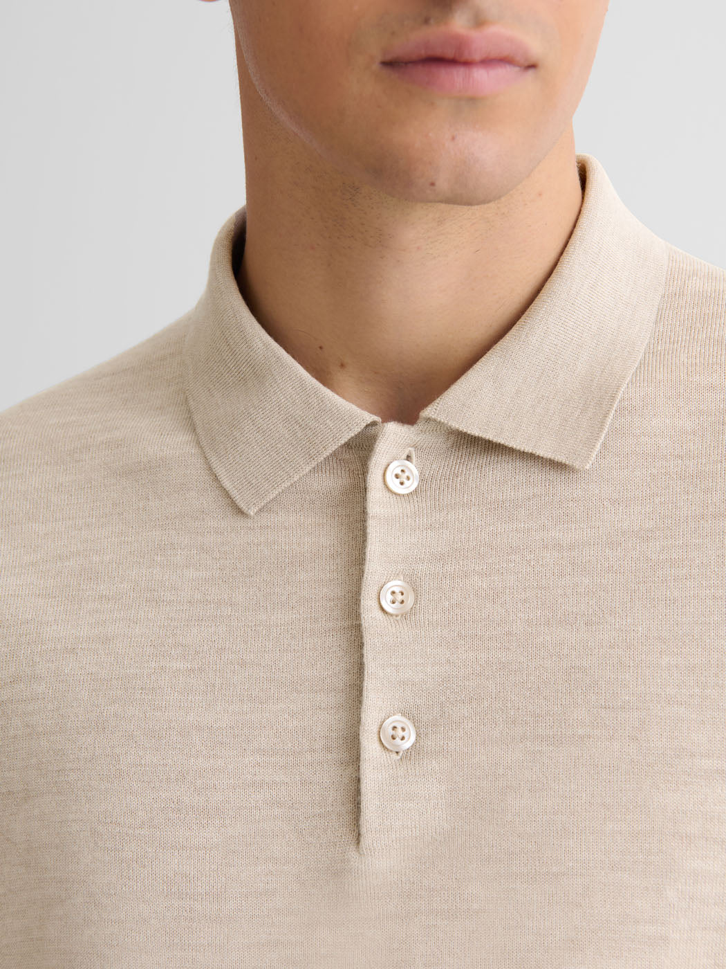 Polo boutonné en laine Mérinos - DEVRED 1902