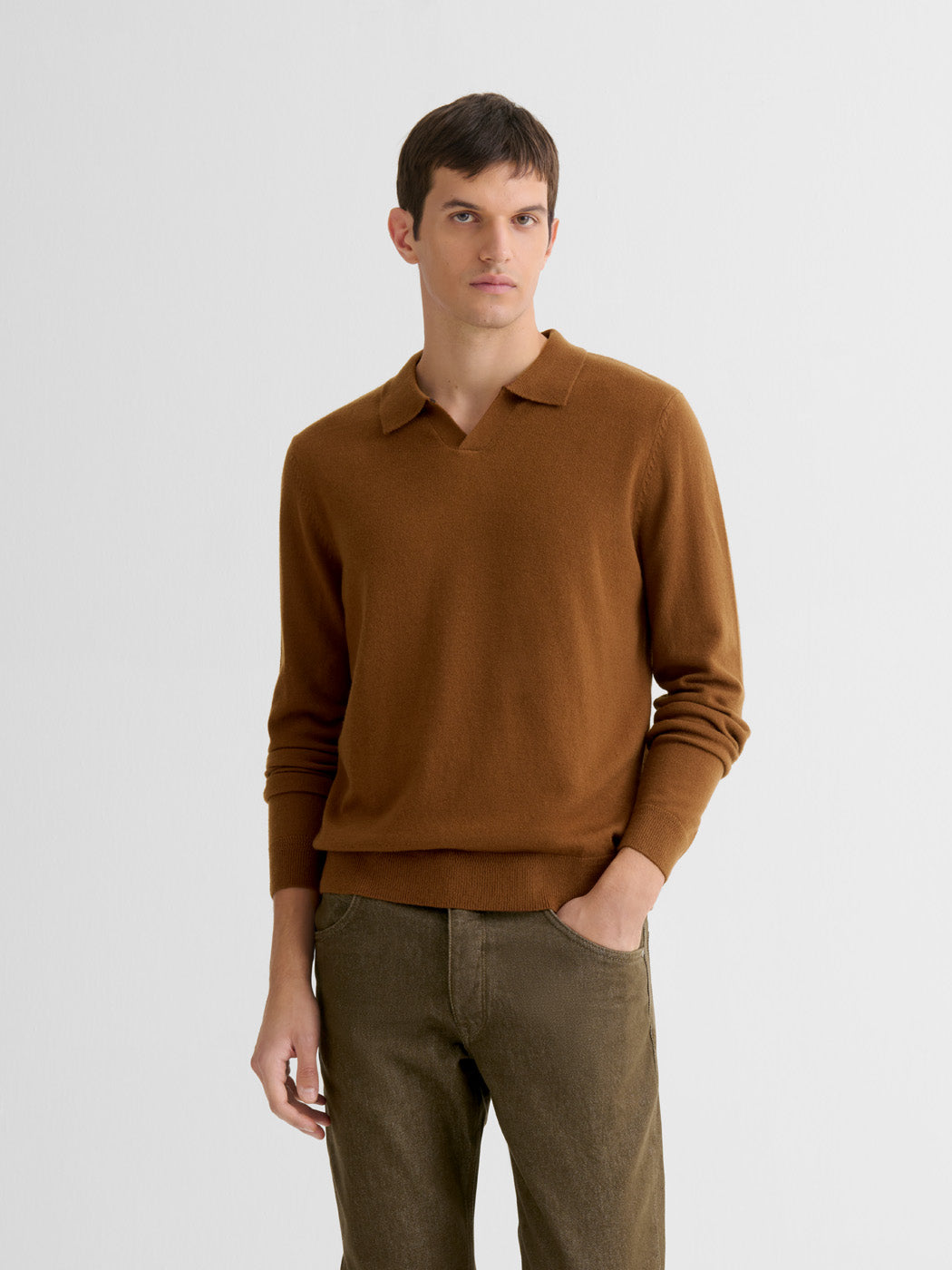 Pull col ouvert en laine et cachemire - DEVRED 1902