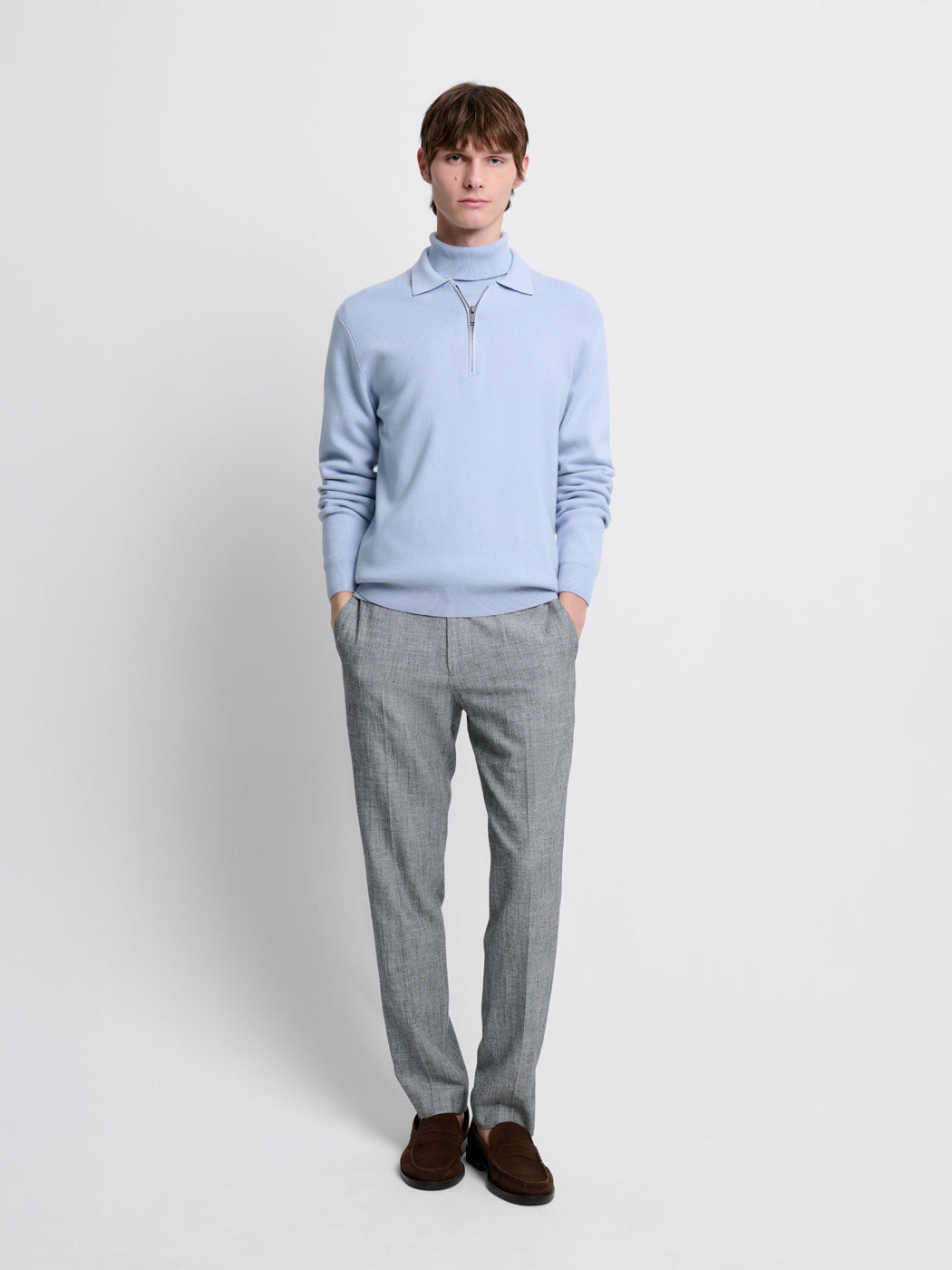 Pull col polo zippé en viscose certifiée - DEVRED 1902