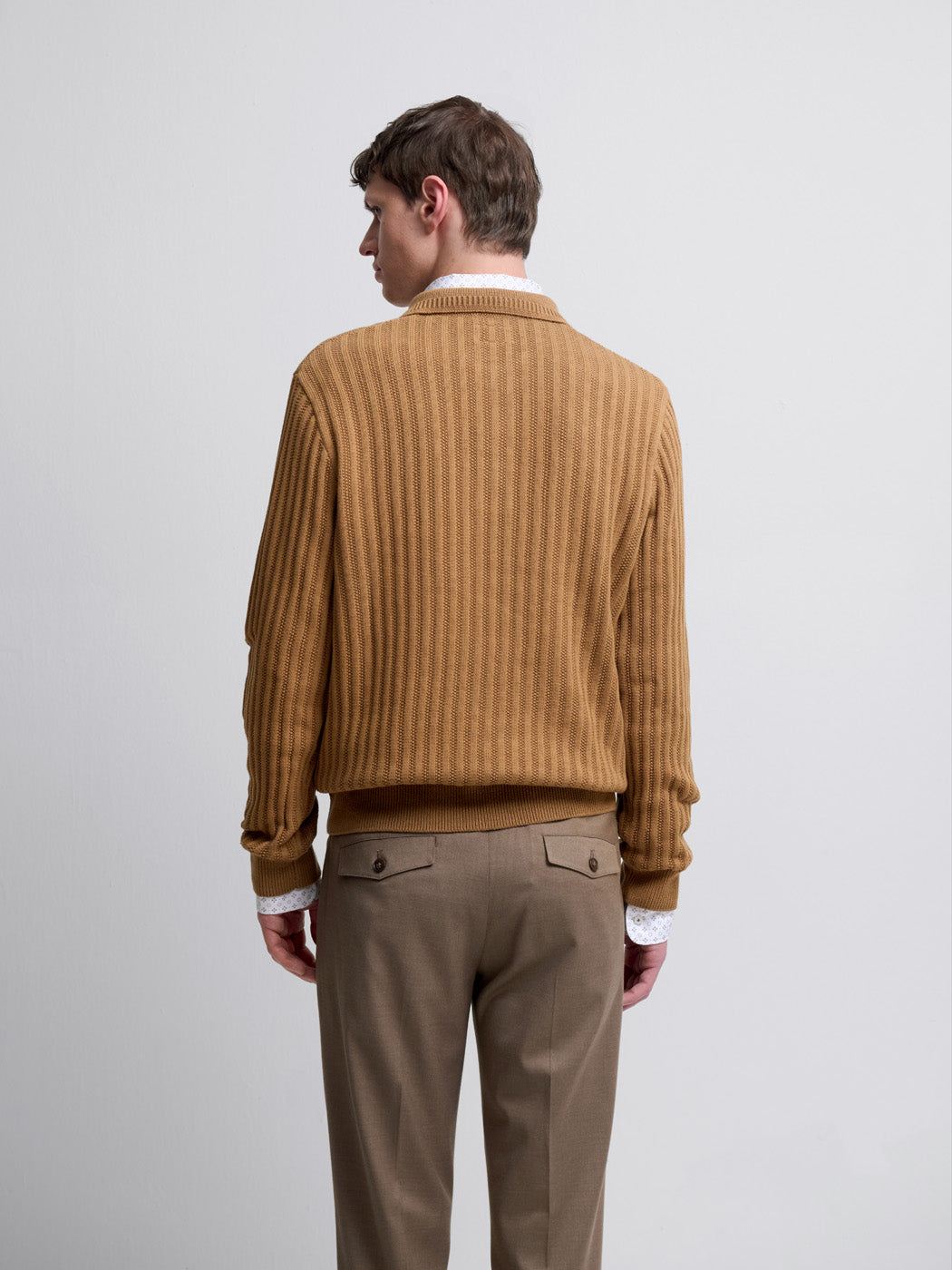 Pull col polo boutonné en coton bio - DEVRED 1902