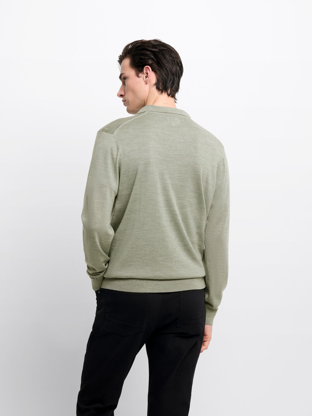 Pull col polo boutonné en laine Mérinos - DEVRED 1902