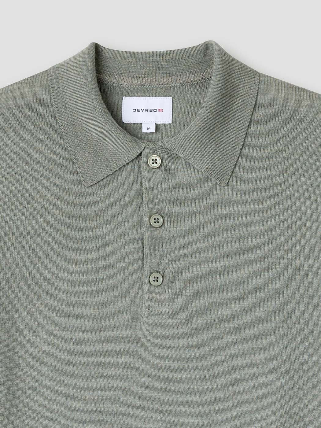 Pull col polo boutonné en laine Mérinos - DEVRED 1902