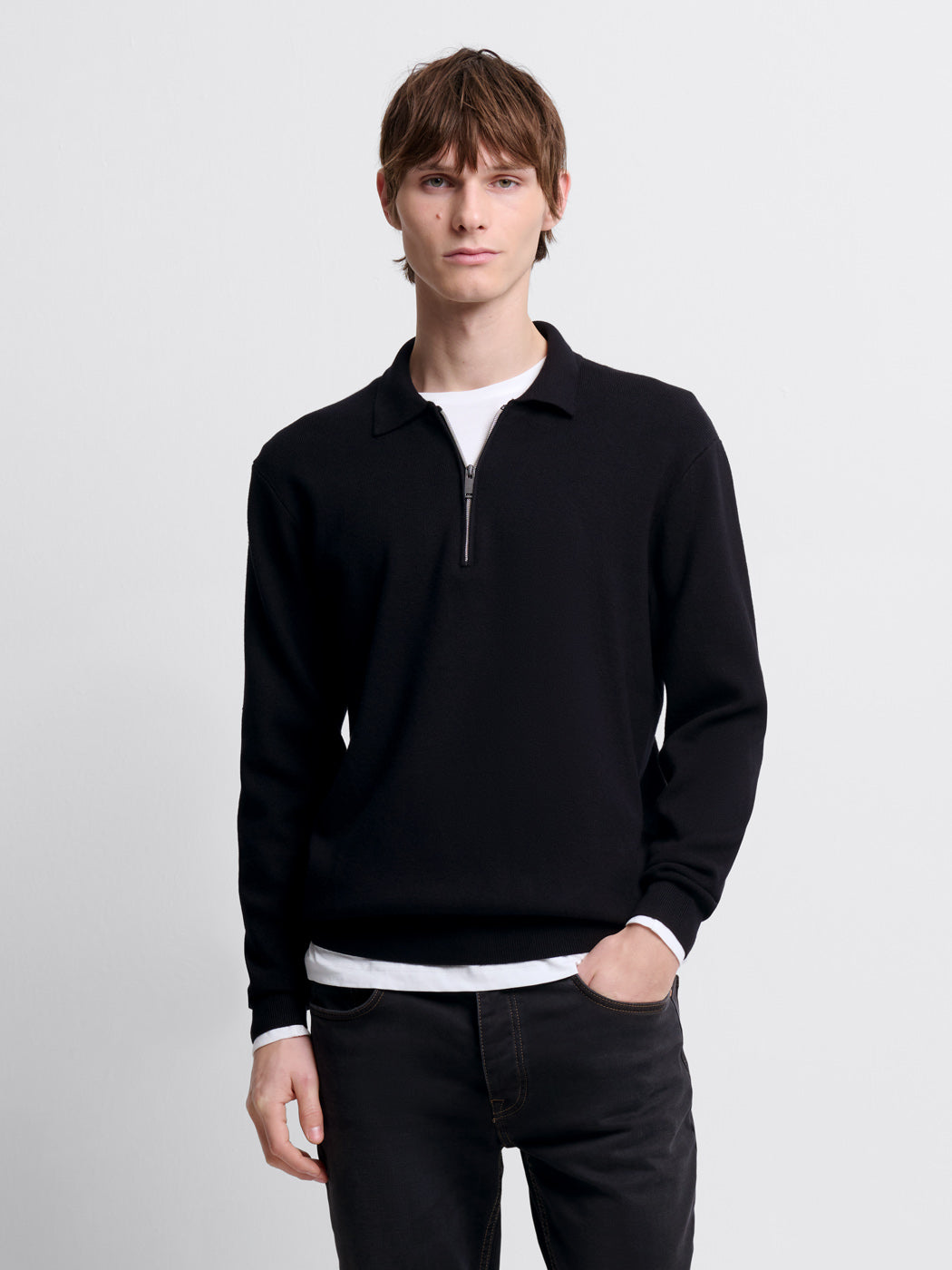 Pull col polo zippé en viscose certifiée - DEVRED 1902