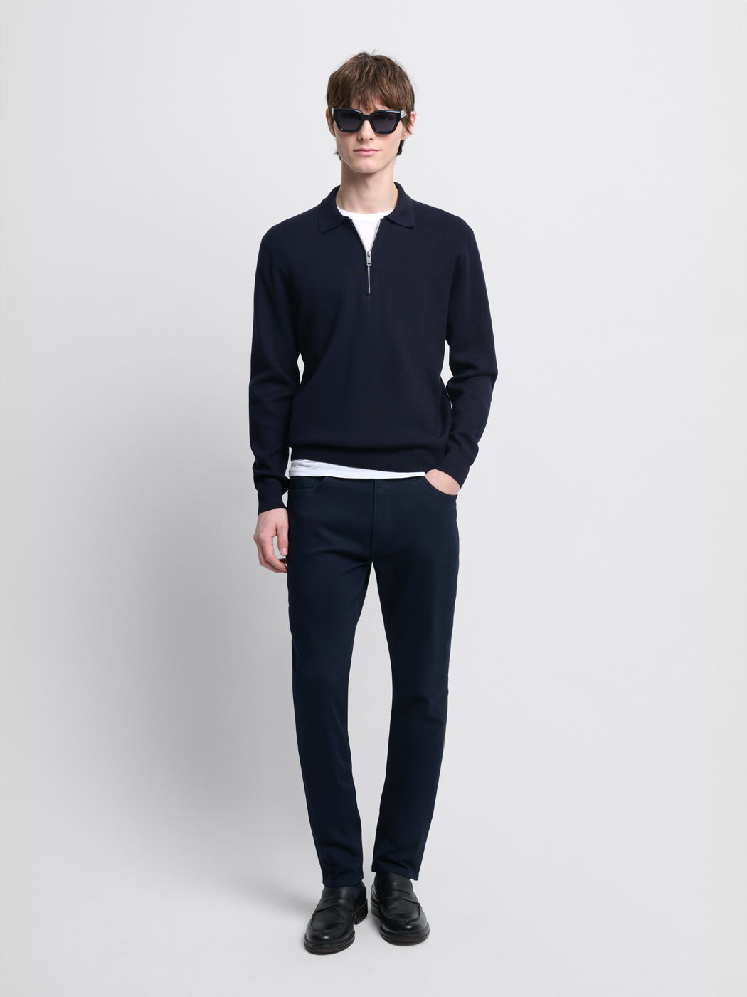 Pull col polo zippé en viscose certifiée - DEVRED 1902