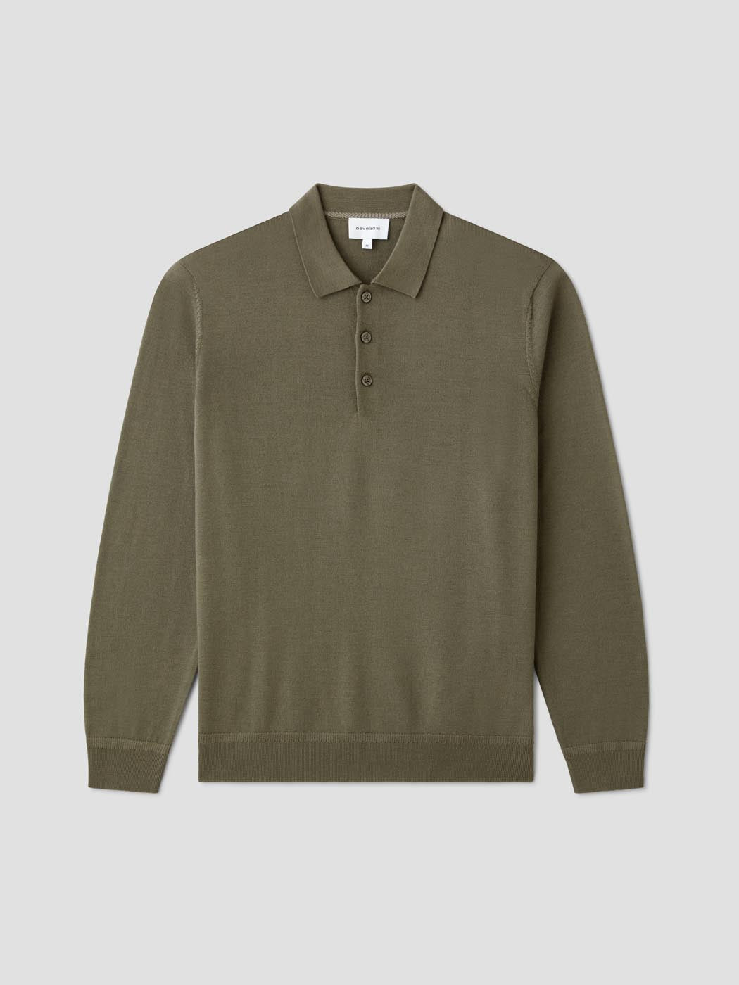 Pull col polo boutonné en laine Mérinos - DEVRED 1902