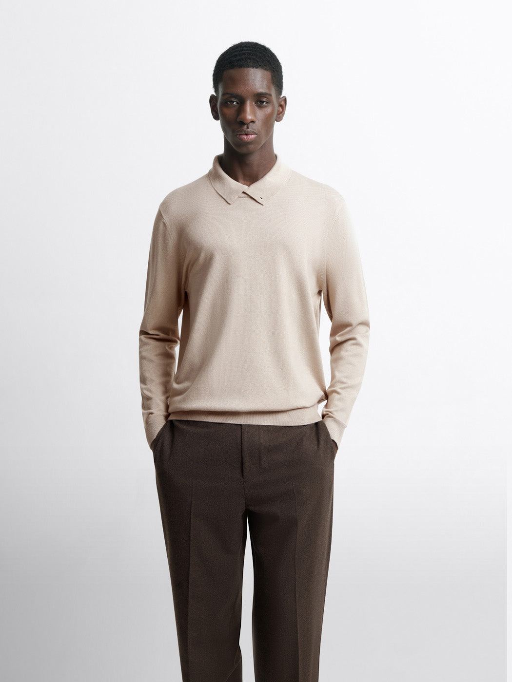Pull col polo viscose certifiée mélangée - DEVRED 1902